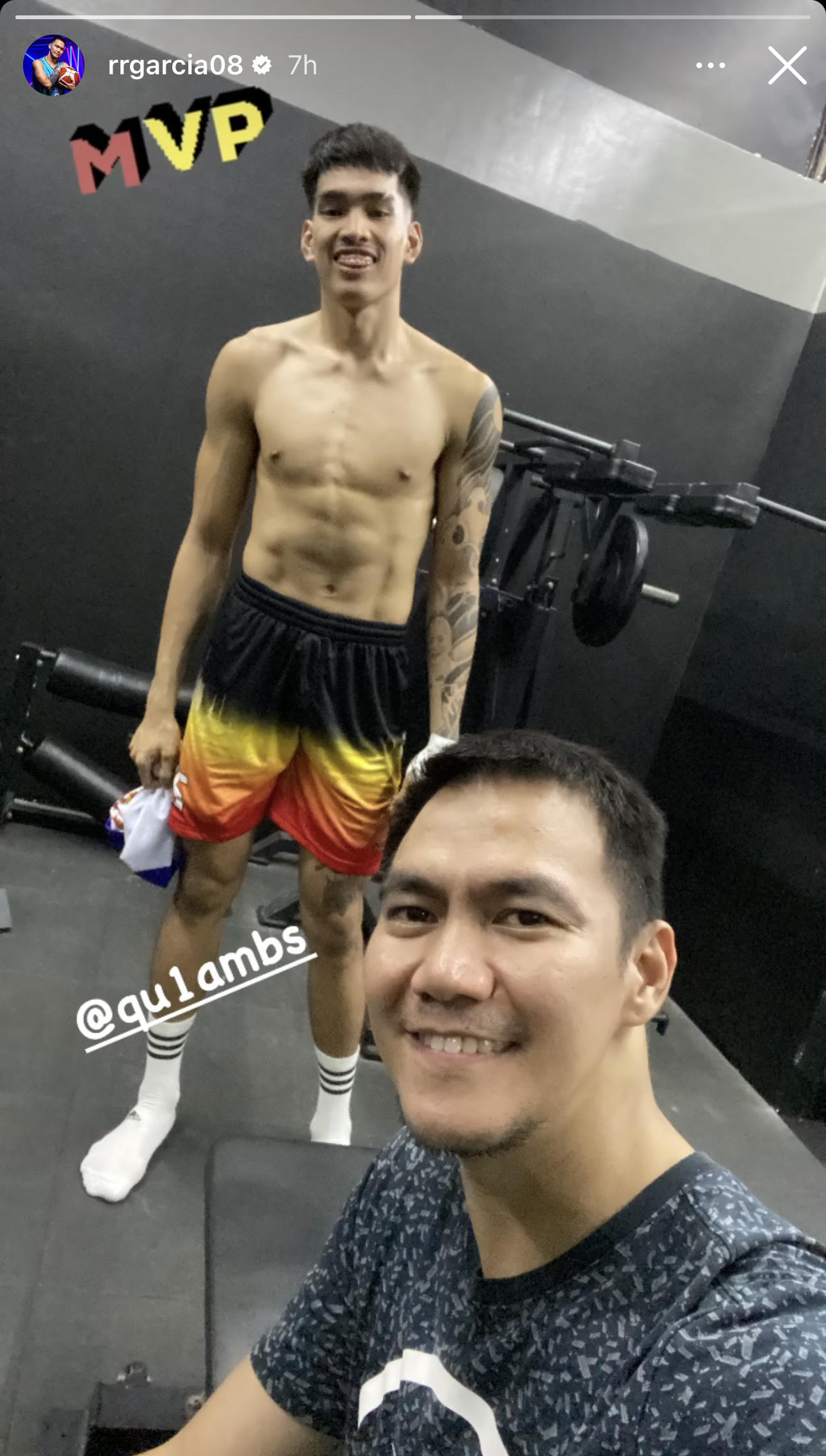 Absolute gym rat Kevin Quiambao works out with former UAAP MVP